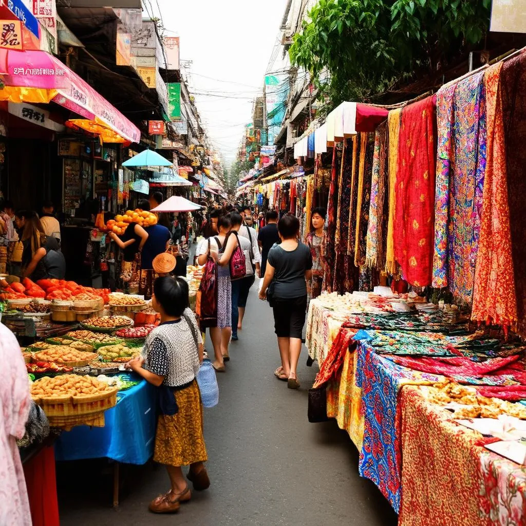 vibrant street scene